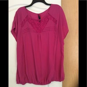 Pure Energy - Pink color women top Plus Size 3(2X)